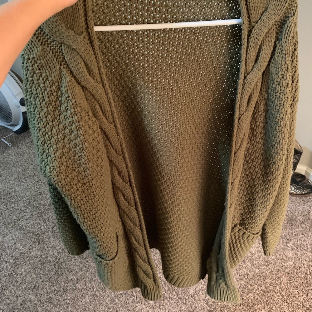 Olive green cardigan